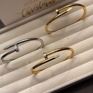 Gold and Silver Nail Design Bracelets
